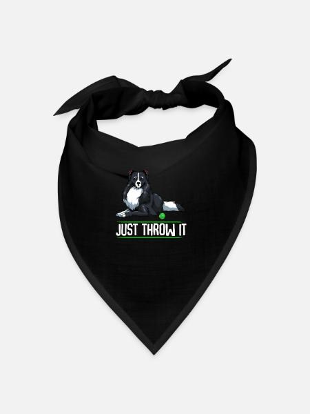Just Throw It Border Collie dog animal lover - Bandana - black - Front
