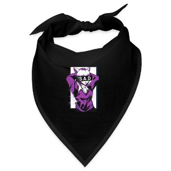 Senpai Sad Girl Anime Manga E Girl Notice Me - Bandana - Schwarz - Vorne