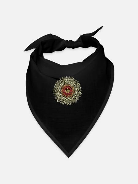 Vintage Mandala Yoga Fraktal Geometrie Kunst Gutes - Bandana - Schwarz - Vorne