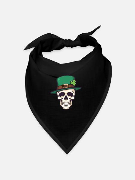 St Patrick's Day Skull - Bandana - black - Front