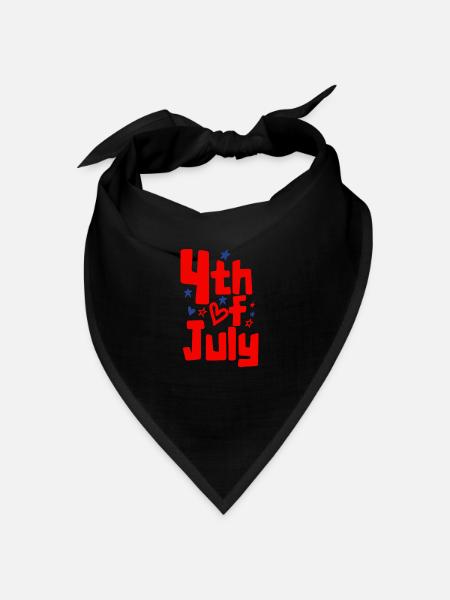 4th of July USA Celebration 1776 Stars - Bandana - black