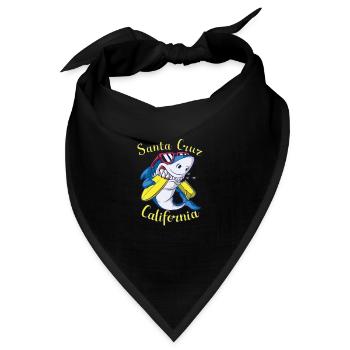 Santa Cruz California Surfer Hai vintage - Bandana - Schwarz - Vorne