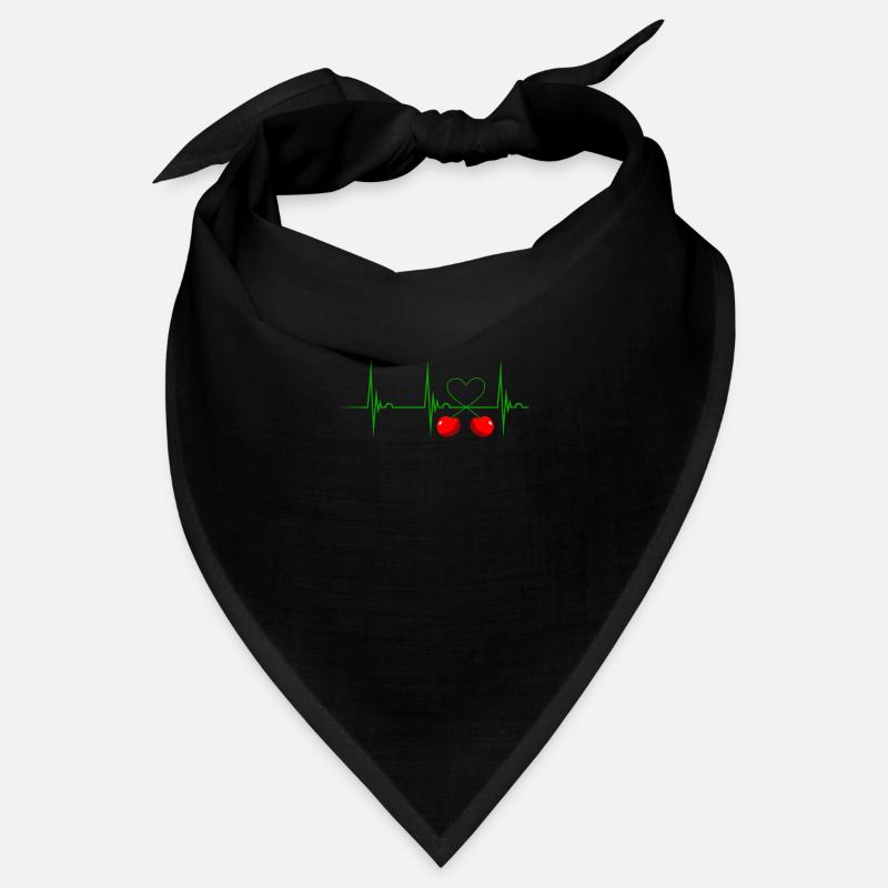 Cherry Kirsche Herzschlag Frucht Kirschen - Bandana - Schwarz