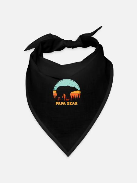 Vintage Papa Bear Baby Bear Retro Bear - Bandana - black
