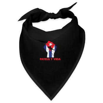 Free Patria Y Vida Cuba Libre Flag Flagge - Bandana - Schwarz - Vorne