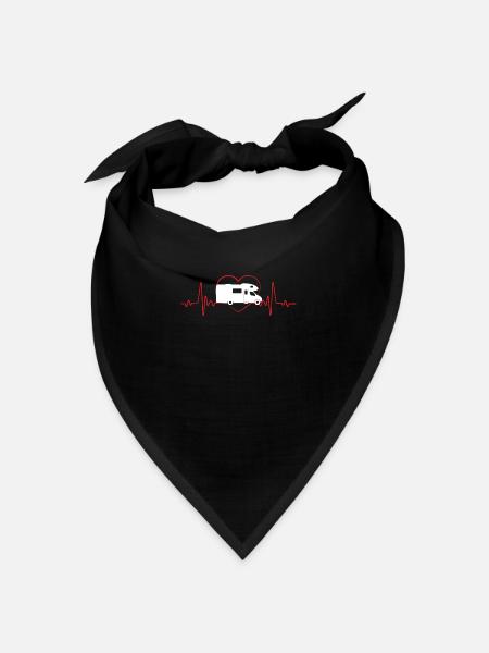 Caravan Lover Caravan Ecg Heartbeat - Bandana - noir - Devant
