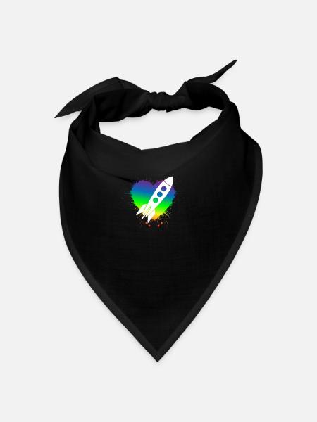 Gay Rocket Owner - Homosexual Rainbow Flag Edition - Bandana - Schwarz - Vorne
