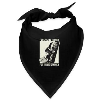 Synth Techno Musik Funny Synthesizer - Bandana - Schwarz - Vorne