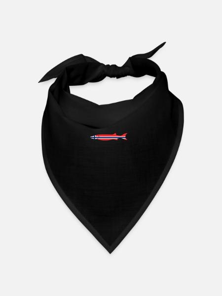 Montagne Nature Norvège Norvège Drapeau Scandinavie Norvège - Bandana - noir - Devant