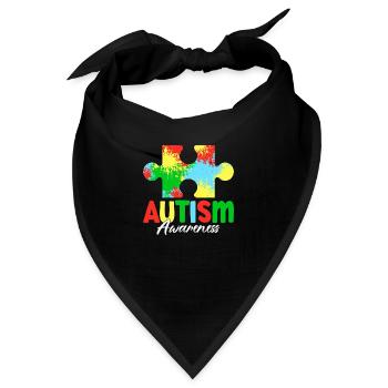 Bewusstsein für Autismus - Bandana - Schwarz - Vorne
