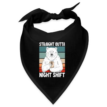 Direkte aus der Nachtschicht - Bandana - Schwarz - Vorne
