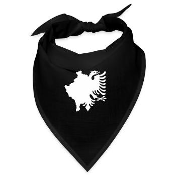 Kosovo - Albaner weiß - Bandana - Schwarz - Vorne