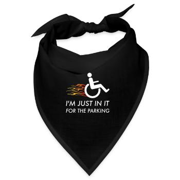 Behindert Rollstuhl Behinderung Handicap Geschenk - Bandana - Schwarz - Vorne