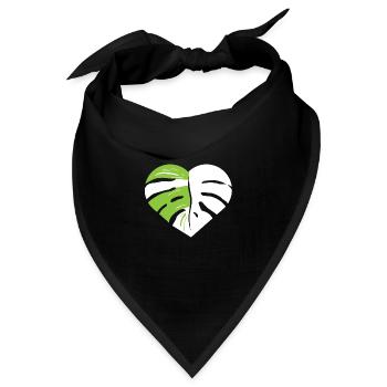 Monstera Herzblatt - Bandana - Schwarz - Vorne