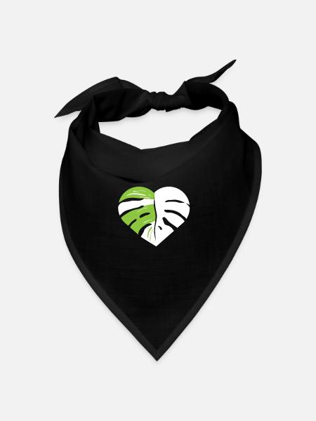 Feuille de coeur de Monstera - Bandana - noir