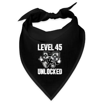 45 Geburtstag Level 45 Unlocked Jubiläum 45 Jahre - Bandana - Schwarz - Vorne