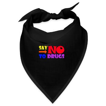 Retro Say No To Drugs - Bandana - Schwarz - Vorne