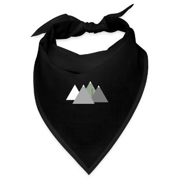 Bergpanorama, Bergwelten, Schneeberge, Berge - Bandana - Schwarz - Vorne