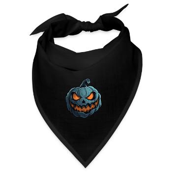 Grinsendes Kürbis Gesicht - Kürbis Halloween - Bandana - Schwarz - Vorne