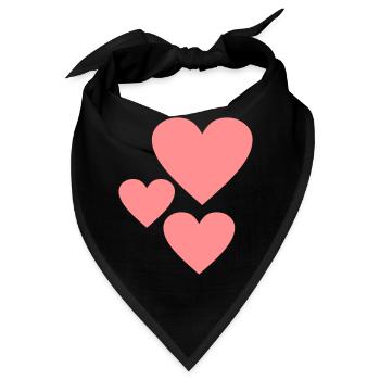 Rosa Herz-Shapes - Bandana - Schwarz - Vorne