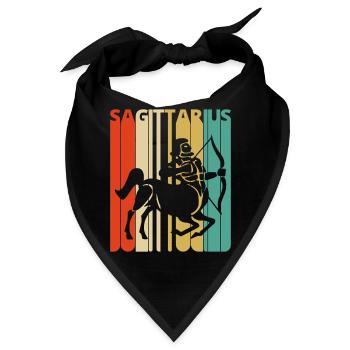 Vintage Schütze Zodiac für Weihnachten, Geburtstag - Bandana - Schwarz - Vorne
