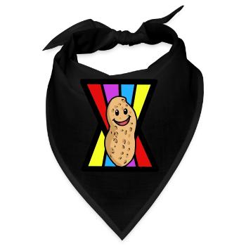 Erdnuss Erdnüsse Nuss Nüsse Nahrung fröhlich - Bandana - Schwarz - Vorne