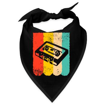 Kassette Vintage Audio Retro Shirt Geschenk - Bandana - Schwarz - Vorne