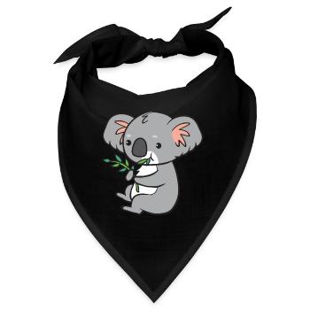 Koala - isst Eukalyptus - Bandana - Schwarz - Vorne