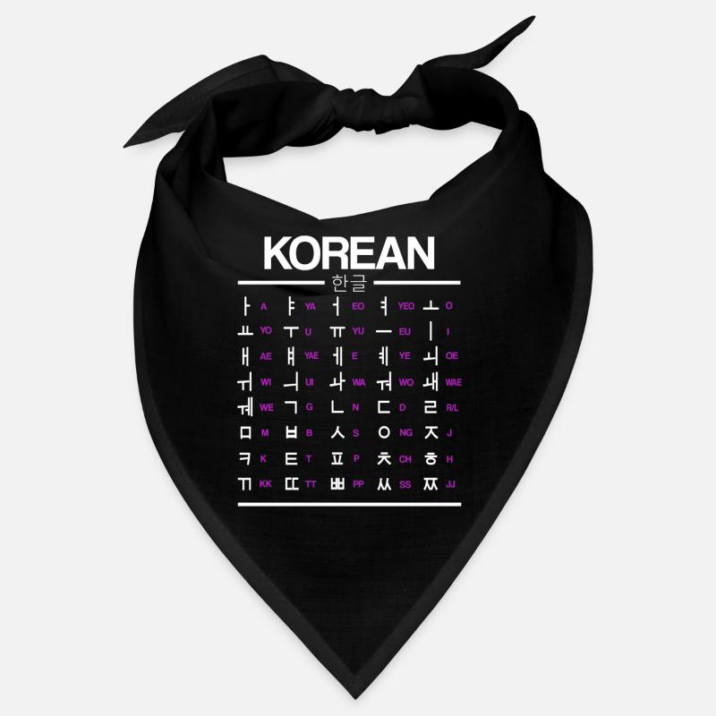 Learn Korean Hangul Characters Bandana
