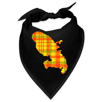 Karte von Martinique Gelb-Rot-Madras – 972 - Bandana - Schwarz - Vorne