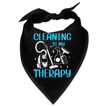 Haushalt Hausfrauen Putzen Putzfrau Geschenk - Bandana - Schwarz - Vorne