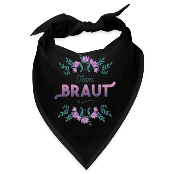 Team Braut mit Blumen Dekor - Bandana - Schwarz - Vorne