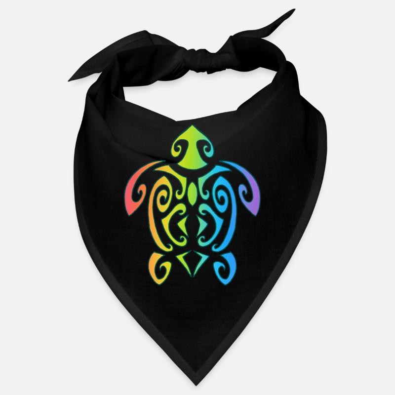 Tortue polynésienne arc-en-ciel - Bandana - noir