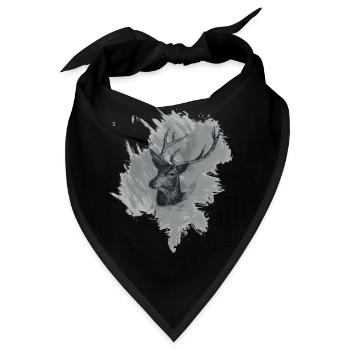 Hirschkopf - Prachtexemplar - Bandana - Schwarz - Vorne