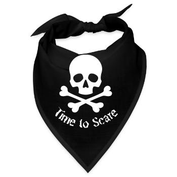 Time To Scare Skullhead Design - Bandana - Schwarz - Vorne