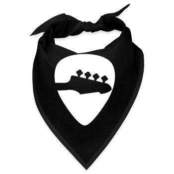 Gitarre Plektrum Gitarrist Vintage Retro - Bandana - Schwarz - Vorne