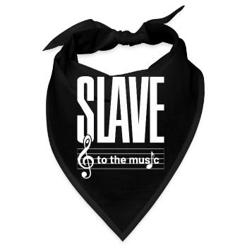 SLAVE to the music weiss - Bandana - Schwarz - Vorne