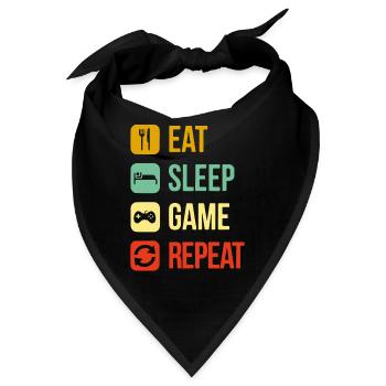 eat sleep repeat Videospiel - Bandana - Schwarz - Vorne