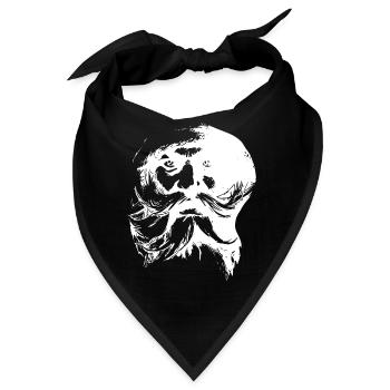 Retro Weihnachtsmann Gesicht - Bandana - Schwarz - Vorne