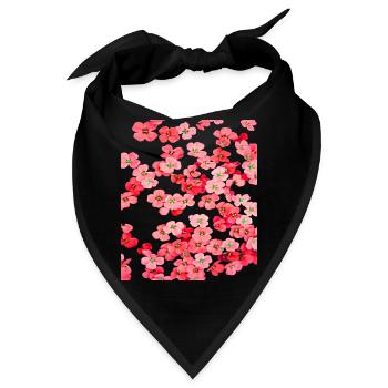 rote blüten - Bandana - Schwarz - Vorne