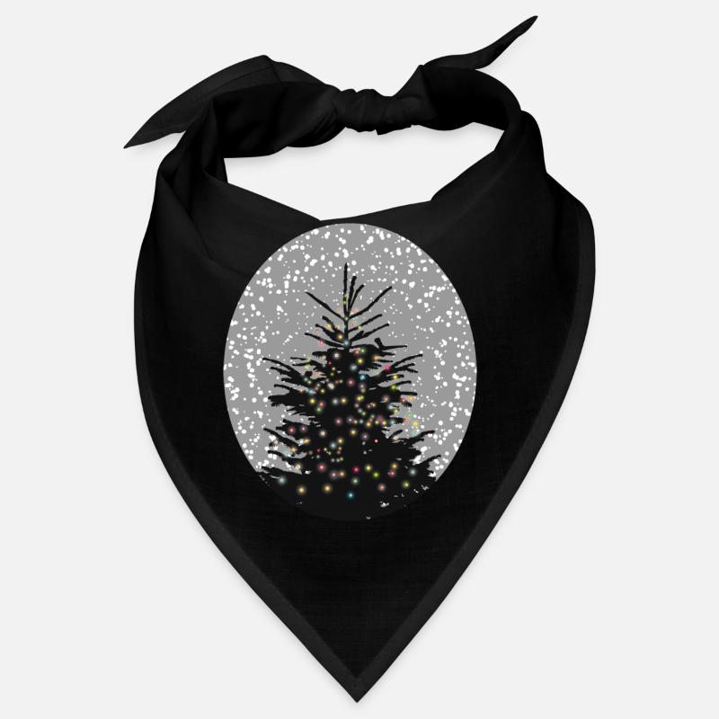 illuminated Christmas tree in the snow Bandana