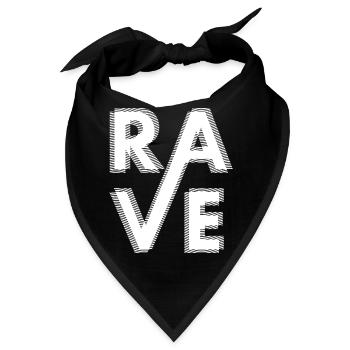 Rave Art Fuzzy-Design, zum Rave EDM Techno House - Bandana - Schwarz - Vorne