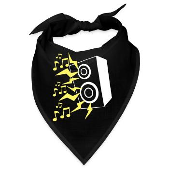 Lautsprecher und Musik - Bandana - Schwarz - Vorne