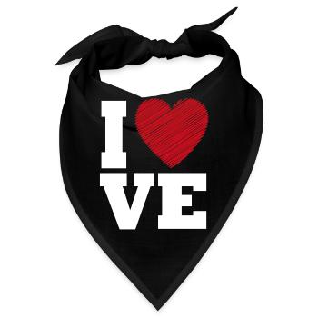 Liebesherz-Typografie für den Valentinstag - Bandana - Schwarz - Vorne