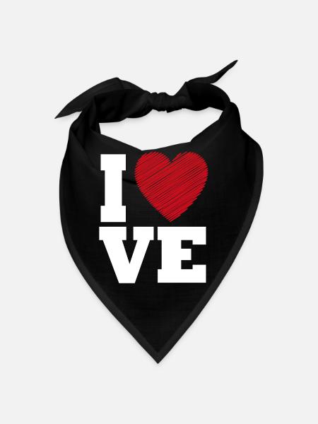 Typographie Love Heart pour la Saint-Valentin - Bandana - noir