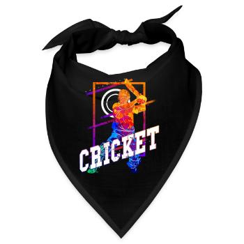 Cricket Cricketspieler Schlagmann Team Sport Bunt - Bandana - Schwarz - Vorne