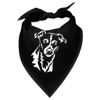 Jack Russell Terrier Kopf "Black Edition" - Bandana - Schwarz - Vorne