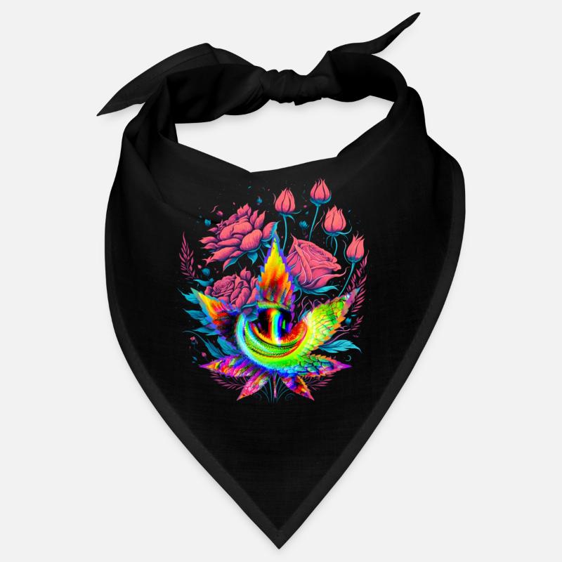 Psychedelisches Cannabisblatt mit Drachenauge Bandana