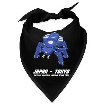 Cyberpunk Mecha A.I. Cosplay Anime Roboter T-Shirt - Bandana - Schwarz - Vorne