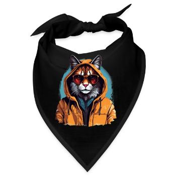 Streetstyle-Luchs | Luchs-Liebhaber - Bandana - Schwarz - Vorne
